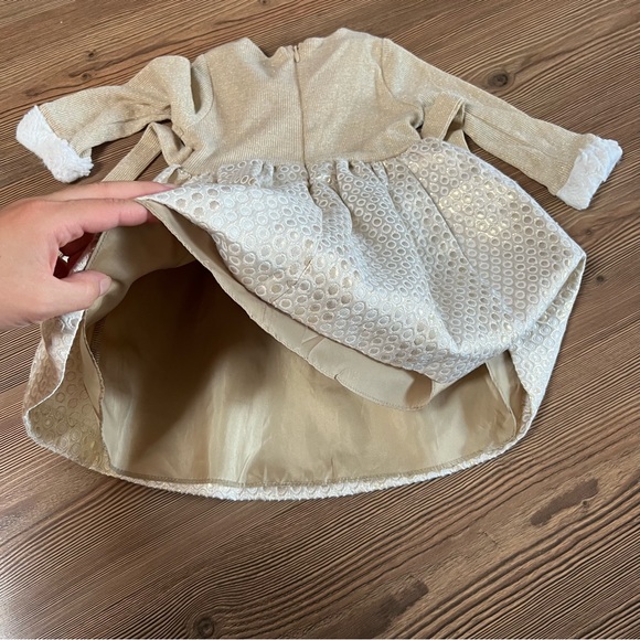 Bonnie Baby 18M Gold Formal Dress Long-Sleeve - Picture 6 of 7